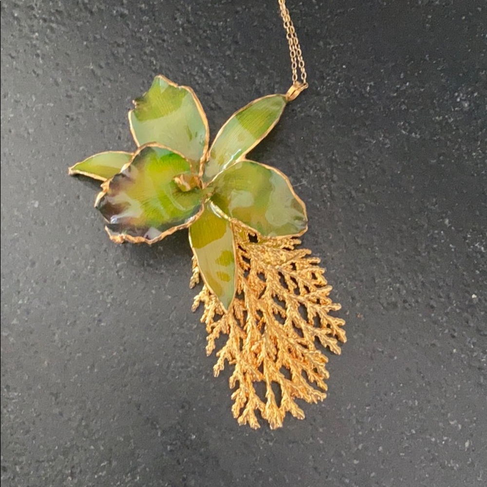 Statement Necklace: Orchid Dipped In Gold - image 5